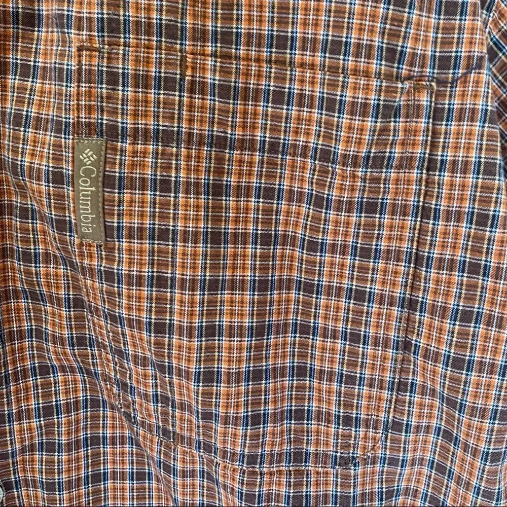 Columbia Long Sleeve Button Down Shirt Men’s Sz Med Orange/Brown - Picture 3 of 5